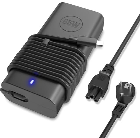 ANTWELON 65W Cargador USB C Tipo C Alimentación Corriente para DELL Latitude 5420 5520 7275 7370 7400 Chromebook 3100 3400 XPS 13 9250 9360 9365 9370 20V 3,25A Adaptador