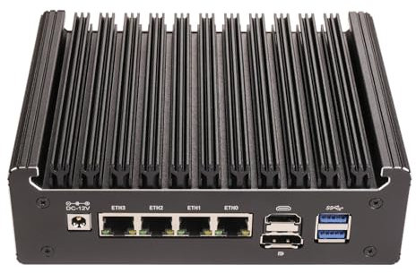 HSIPC Alder Lake N100 Quad Core Firewall Micro Appliance, Mini PC, Nano Computer, Router con 32G RAM 1T SSD, 4 porte i226-V RJ45 AES-NI