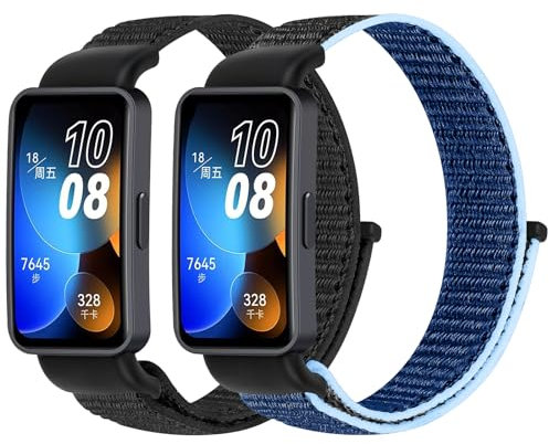 SHIJZWD Cinturino in Nylon compatibile con Huawei Band 8/9/10 per donne uomini, Solo Loop Regolabile in velcro Sport Braccialetto di Ricambio per Huawei Band 10/9/8/8 NFC