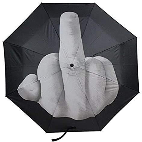 Fick dich Regenschirm, Mittelfinger -Regenschirm 38,6 x 22 Zoll falten lustiger Regenschirm mit Mittelfinger Geschenken winddichtem UPF40+ Sunshade Regenschirm für Männer Frauen lustig Geschenk