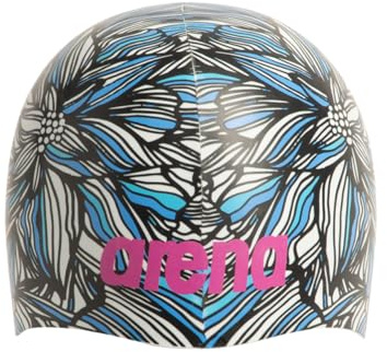 Arena Cuffia da nuoto unisex per adulti in silicone modellato, per allenamento e corsa, taglia unica, dalia/rosa/nero/blu