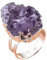 Steinring – natürlicher Kristallquarz, handgefertigter Ring, originaler unregelmäßiger Amethyst-Cluster, Verstellbarer Steinring, personalisierter Schmuck, silberner Amethyst