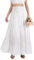 MYSSUCI Jupe Longue Femme de Taille Haute Elastique Maxi Jupe Ete A-Ligne 2 en 1 Jupe Boheme pour Décontractée Vacances L'été et la Plage(Blanc,XL)