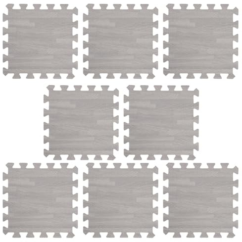 8 Stück Ineinandergreifende Schaumstoff Bodenmatte für Babys und Kinder | Puzzle Design, Rutschfester Boden, Leicht zu Montieren und Zerlegen, Weiches Schaumstoffmaterial