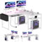 Airfish 140x140 cm Scrivania Angolare,Scrivania Computer Gaming con Supporto Monitor,Porte di Ricarica USB e Prese di Corrente,Scrivania Salvaspazio con Riporre per Studio e Home Office,Bianca