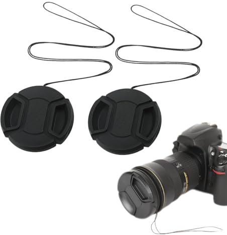 BQRKOTM 2 Piezas Tapa Lente, Tapa Lente Cámara, Tapa Lente 55Mm, Tapa De Lente, Tapas De Lente De Cámara Frontal A Presión, Para Lentes Con Filtro De 55 Mm