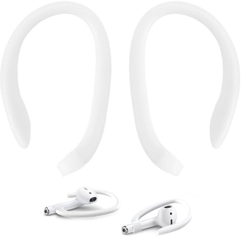 1 Paar EarHooks Kompatibel mit AirPods Pro 3 2 1, Über-Ohr-Haken Ersatz Ohrbügel Ohrhaken aus Silikon Bequeme Passform, Anti-Rutsch Sportzubehör Ohrbügel für Sport und Outdoor-Aktivitäten (Weiß)