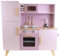 Bandits & Angels Holz-Kinderküche XL Modern Pink ab 3 Jahren – Thekenhöhe 52 cm – Inkl. 5 Zubehörteile - Für Mädchen - Kinderküche - Spielzeugküche - Rosa Spielküche