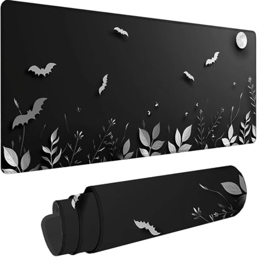 Tapis de Souris Gamer XXL 1500 x 800, Noir Tapis de Souris Lune Tapis Souris Accessoire Gaming, Améliore la Précision et la Vitesse, Texturée Résistant à Usure Lavable pour Salle de Jeux e-9