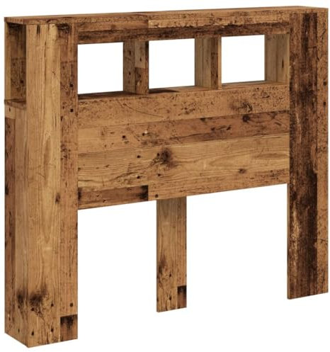 vidaXL LED Headboard Bed Header - Old Wood Engineered - RGB Lights 120x18.5x103.5 cm - Bedroom