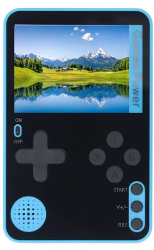 Handheld-Spielekonsole, 2,4-Zoll-Bildschirm, Retro-Spielekonsole mit 500 Spielen, 64 x 101 mm tragbare Videospielkonsole für Kinder und Erwachsene (Blue)