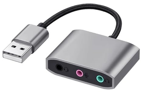 Corghd Carte son USB externe 3 en 1 avec prise jack 3,5 mm pour micro, haut-parleur, casque, PC, ordinateur portable