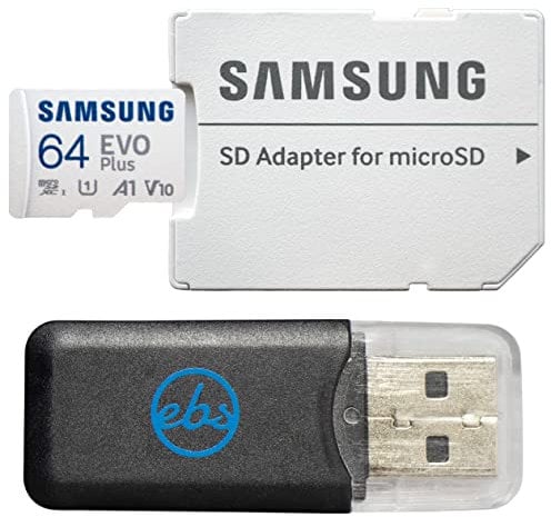 Samsung Evo Plus 64GB MicroSDXC Memory Card, Compatible with DJI Flip Drone and O4 Air Pro FPV (MB-MC64SA) Class 10 U3 A2 V30 Bundle with Everything But Stromboli Card Reader