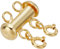 arricraft 925 Sterling Silver 2-Strand Layering Lock Connector Slide Tube Clasp with Rings, Gold Slide Lock Clasps Necklace Connector Layering Clasp for Layered Necklace Earrings Making