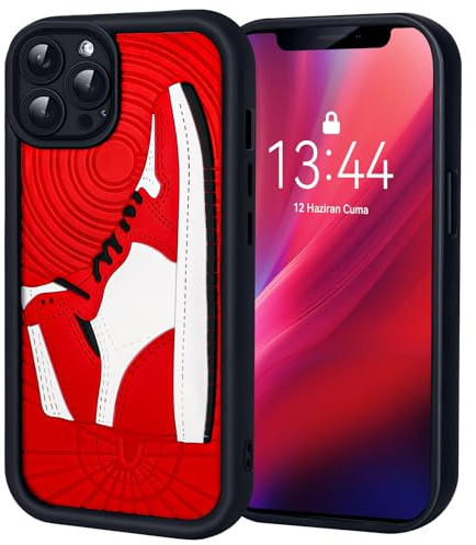 Cool Luxury Phone Case for iPhone 15 Pro Max Case for Boys,Men 3D Classic Sneaker Design, Aesthetic Experience Street Style Offers Full Body Drop Protection Compatible with iPhone 15 Pro Max BRed