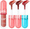 3 Farben Lip Hydrating Glossy Lip Stain Set, Lip Hydrating Gloss Stain, Lippentönung Mit 12 Stunden Feuchtigkeitsversorgung, Sofortige Glänzende Feuchtigkeit Für Verschiedene Hauttöne (A)