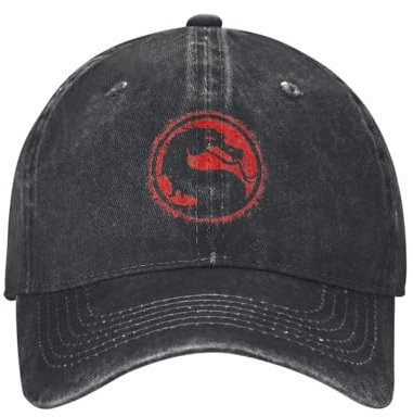 UIOPPIOS Vintage Kombat Mortal Splatters Baseballkappe Unisex-Stil Distressed Gewaschene Kopfbedeckung Outdoor Sommer Unstrukturiert Soft Caps Hut