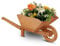 KHAPALWAK Large Wooden Wheelbarrow Planter – Rustic Outdoor Garden Display Trough for Flowers & Plants Raised Wooden Decorative Patio Planter for Yard Balcony or Landscaping Décor