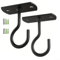 UTTASU Ganci in ferro battuto set di 2 soluzioni per appendere piante, luci e accessori (nero)