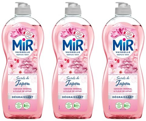 MIR Liquide vaisselle Secrets de Japon Fleur de Lotus & Cerisier Impérial - Lot de 3 x 675ml