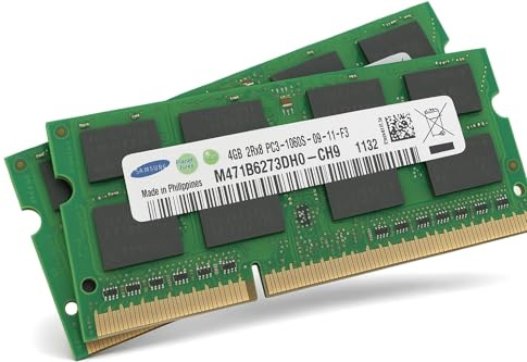 8 GB DDR3 Notebook RAM (2×4 GB) – kompatibel mit Lenovo ThinkPad T400 T500 R400 R500 T410 T420 – Samsung Speicherchips – 10 Jahre Garantie
