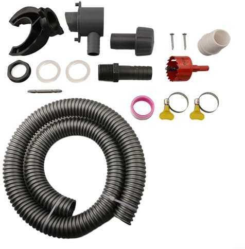 Regenwassersammler-Set für Dachentwässerung, PVC-Umlenkrohr mit 50–100 cm Schlauch, grauer Regenadapter für 70–110 mm Rohre, komplettes Set (100 cm)