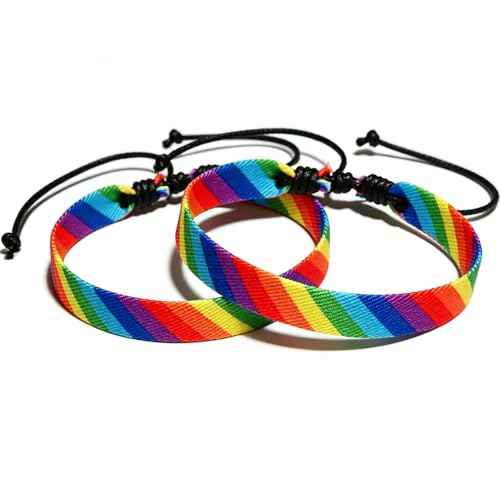 Gleemix 2 Stück Pride Armband Regenbogen