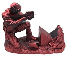 Generisch Soldat Figur Controllerhalter für PS5, PS4, PS3, Xbox, Switch, 1-2 Controller, Mehrfarbig (Schwarz-Rot, 1 Halter)