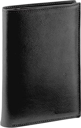 Mamjack - Grand Classique Portefeuille en Cuir Noir Anti RFID K5503N - Grand Portefeuille Homme Pack Cadeau Noël, Une fête, Un Anniversaire