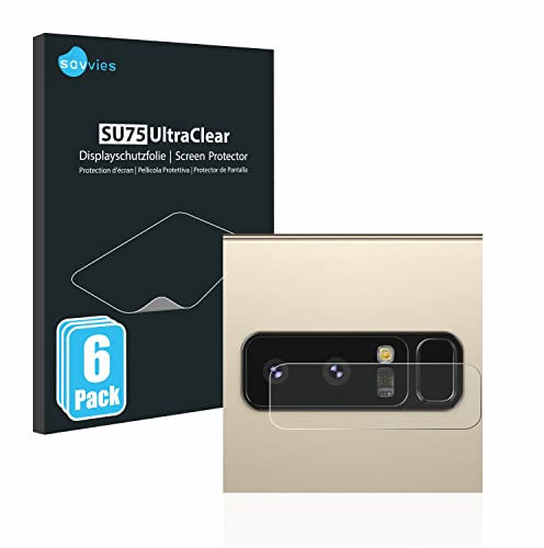 Savvies 6 Stück Schutzfolie für Samsung Galaxy Note 8 (NUR Kameraschutz) Displayschutz-Folie Ultra-Transparent