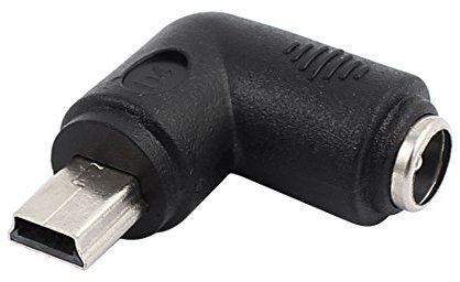 sourcingmap DC 5.5 x 2.1 mm Jack to Mini USB 5Pin Male Right Angle Male Power Adapter