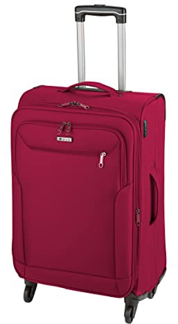 mittlerer 67 cm 4 Rollen Trolley Koffer Stoff Weichgepäck Rot 80 Liter Bowatex