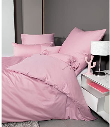 Janine Mako Satin Bettwäsche Uni Colors 155 x 220 cm kreiderose