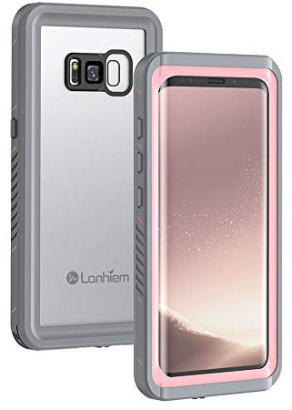 Lanhiem Funda para Samsung S8, Impermeable Antigolpes Militar Antipolvos [Protección de 360 Grados] con Protector de Pantalla, Carcasa para Galaxy S8, Rosa