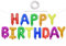 TONIFUL Mehrfarbig Happy Birthday Ballon Girlande，16 Zoll Mehrfarbig Folie Happy Birthday Folienballon Luftballon Geburtstagsballon Banner Helium Ballon für Geburtstag Party, Geburtstagsbanner