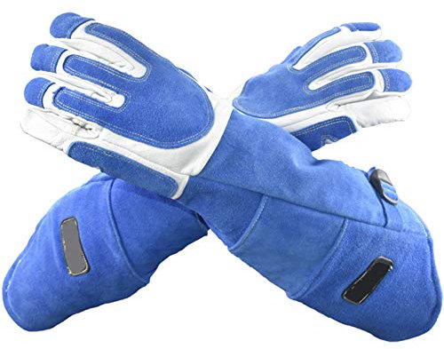 Tierbehandlung Handschuhe Biss Proof, Scratch/Bissbeständige Schutzhandschuhe, Tier Handhabung Handschuhe Für Zum Baden, Grooming, Handhabung Katzen Und Andere Kleintiere, Blau,XL