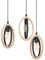 EGLO Pendelleuchte Basildon, 3 flammige Hängelampe Vintage, Industrial, Retro, Hängeleuchte aus Stahl und Holz in Schwarz, Natur, Esstischlampe, Wohnzimmerlampe hängend mit E27 Fassung, Ø 61,5 cm