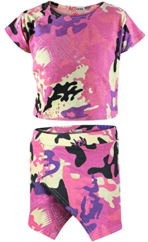 A2Z 4 Kids A2Z Camo Girls Skorts Set Trendy Fashion Crop Top - Skorts Baby Pink 13