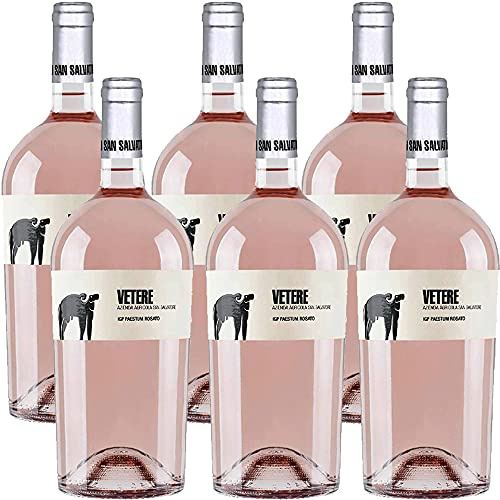 Paestum Aglianico Rosato Igt Vetere | San Salvatore | Vino Rosè Campania | 6 Bottiglie 75 cl | Eccellenza Cilento | Idea Regalo