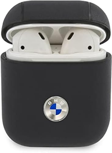 BMW BMA2SSLNA Hülle für AirPods Marine Geniune Leather Silver Logo, Black