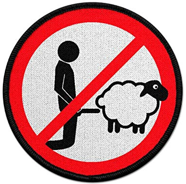 Copytec Patch Nein zu Tierschändern Schaf Tier Esel Pferd Verbot Ziege 75mm #38414