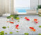 3D-Bodenwandbilder Wohnzimmer Schlafzimmer 3 D Pvc-Bodenbelag 3D Badezimmerbodenbelag Gans Wasserlinsen Lotusblatt Weichstein Wasser Fisch Foto 3 D Wandbilder Tapete,200X140Cm Wand Deko Für Wohnzimm