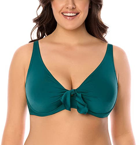 Vivisence 3202 Reggiseno Bikini Liscio Monocolorato Coppe Morbide con Ferretti, Verde,2G