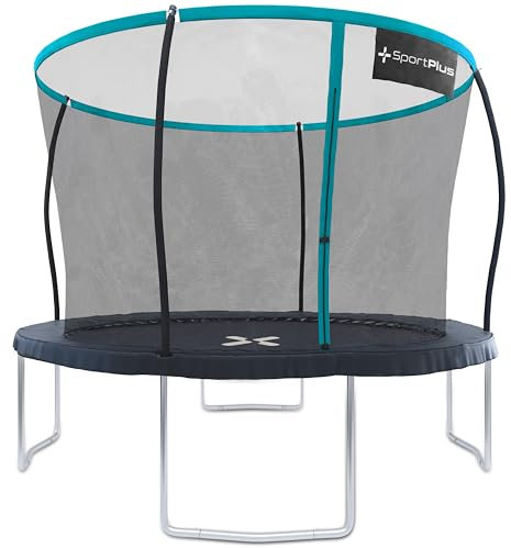 SportPlus Trampolin Outdoor 305cm & 366cm, Kindertrampolin mit Randabdeckung, Außenstangen & Innennetz, stabile Rahmenkonstruktion, Gartentrampolin, auch für Erwachsene bis 120/150kg - GS zertifiziert