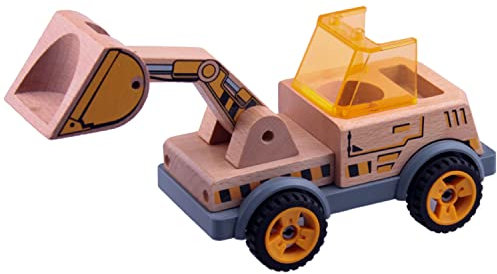 Udeas transformierbarer Radlader Sandkasten mit Einer Schaufel, Holz-Schaufel Sandkasten geeignet, Sandkasten Spielzeug mit Einer beweglichen mechanischen Schaufel