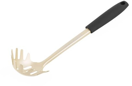 Salter BW11130EU7 Olympus Collection Spaghetti Spoon, Stainless Steel Pasta Server Kitchen Utensil, Hanging Hook, Easy-Clean, Metal Cooking Tool for Straining/Serving Pasta, Boiled/Poached Eggs, Gold