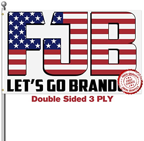 FJB Flagge, doppelseitig, 90x152 cm, für den Innenbereich, F Joe Biden Flagge, 3-lagig, strapazierfähig, mit Messing Ösen Langlebige, lichtbeständige wiederverwendbare Dekoration