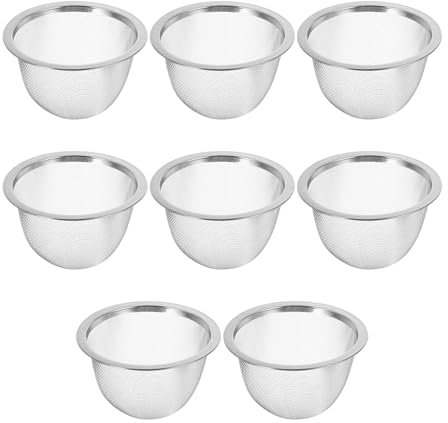 Operitacx Filtro de Té de Acero Inoxidable: 8Pcs Inserto de Malla de Reemplazo de Tetera de Metal para Fabricantes de Té de Café Cerveceros de Café 7. 6 * 5 Cm