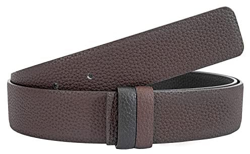 titiroa Ersatz-Gürtelriemen Wendegürtel aus echtem Leder Breite 34MM Length 100CM Schwarz/Braun