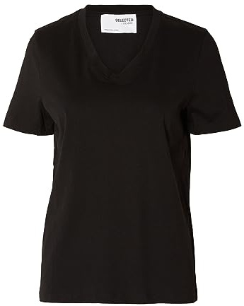 SELECTED FEMME Women's Slfessential Ss V-Neck Tee Noos T-Shirt